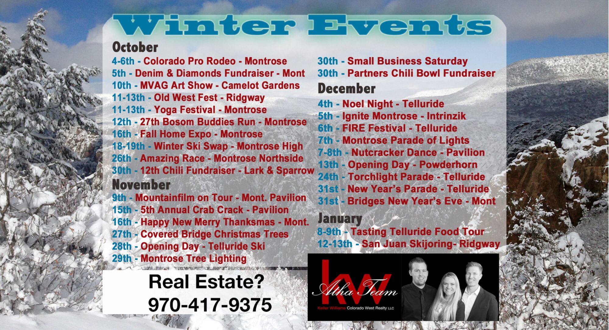 Western Slope Colorado Winter Events Calendar 2019 Atha Team